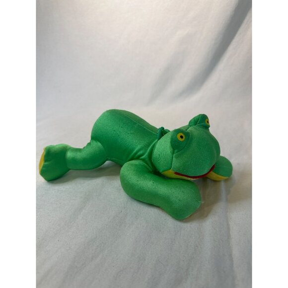 Vintage Bubblegum Friends Green Fabric Frog Plush Toy Squishy 8" - Picture 2 of 5